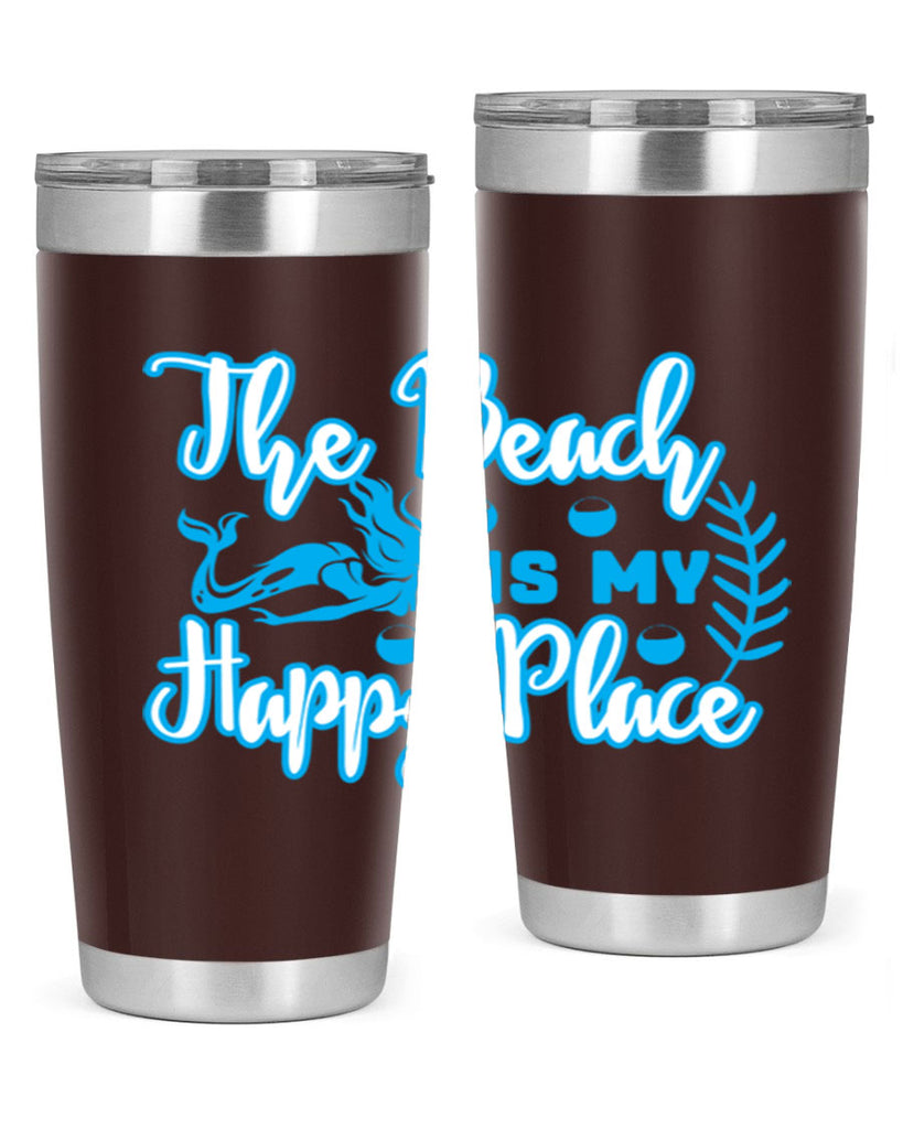 the beach is my happy place 627#- mermaid- Tumbler