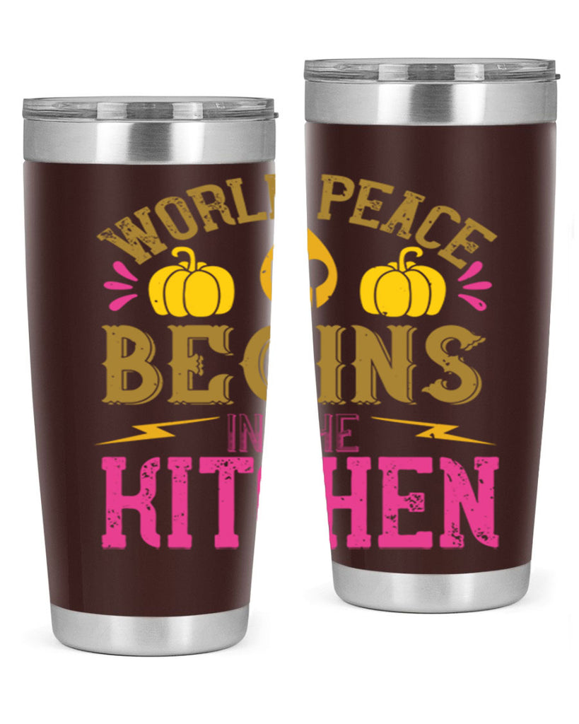 world peace begins in the kitchen 7#- vegan- Tumbler