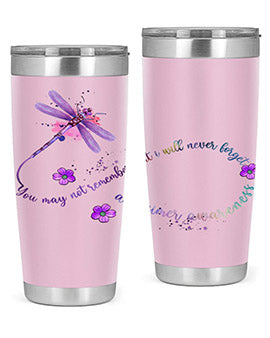 Alzheimer Awareness Dragonfly Remember 1#- alzheimers- Tumbler