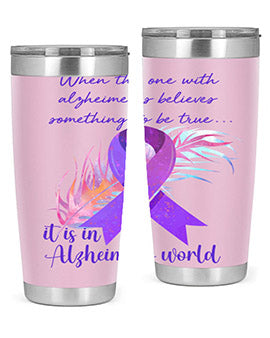 AlzheimerS Awareness Purple Ribbon 17#- alzheimers- Tumbler