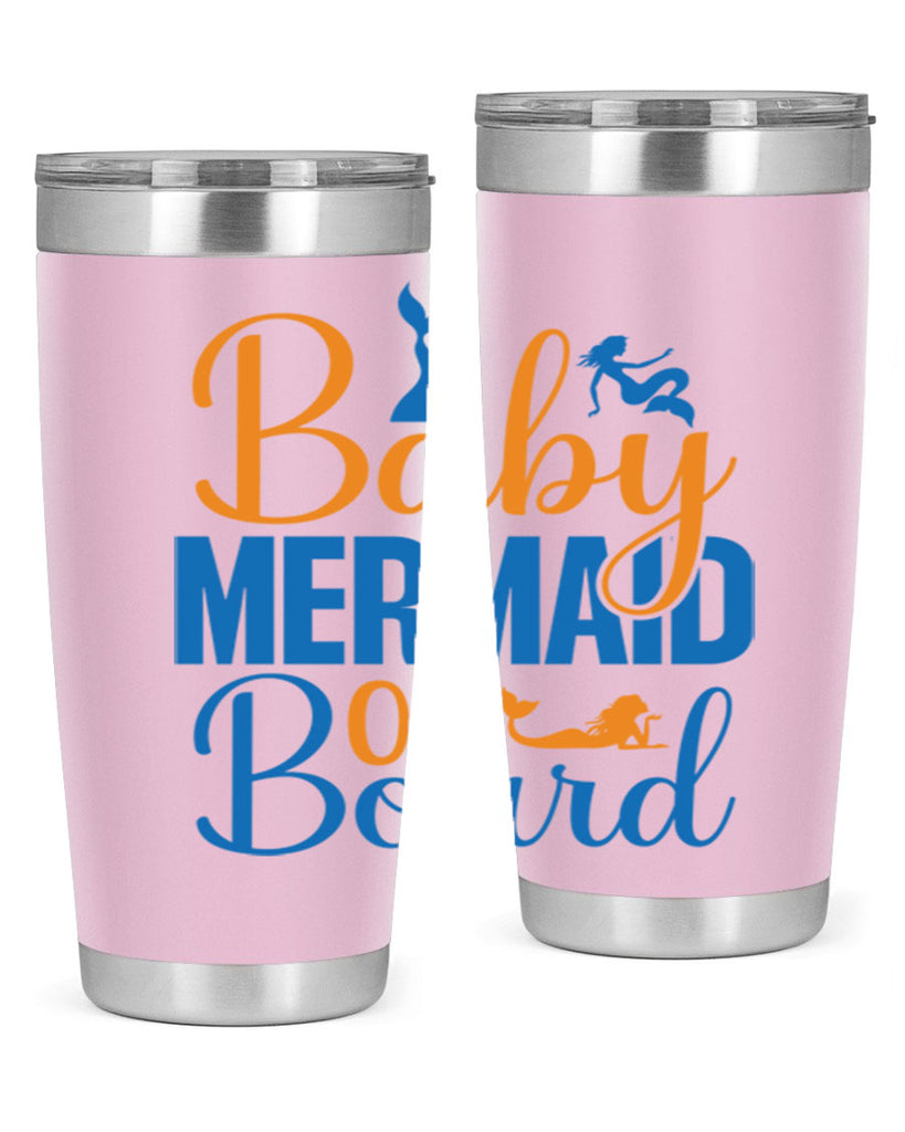 Baby Mermaid on Board 28#- mermaid- Tumbler