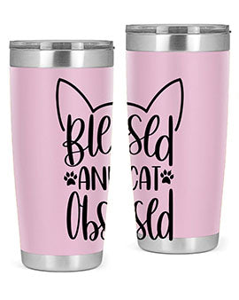 Blessed And Cat Obsessed Style 79#- cat- Tumbler