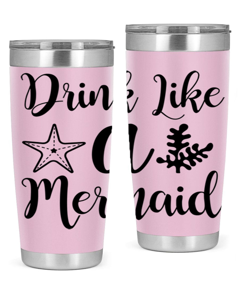 Drink like a mermaid 149#- mermaid- Tumbler