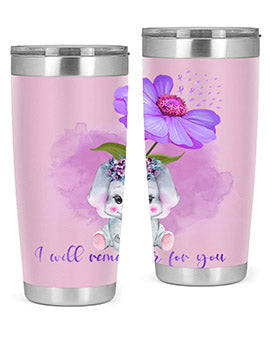 Elephan Sunflower AlzheimerS Awareness 131#- alzheimers- Tumbler