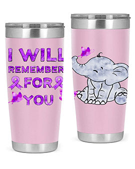 Elephant I Will Remember For You 132#- alzheimers- Tumbler