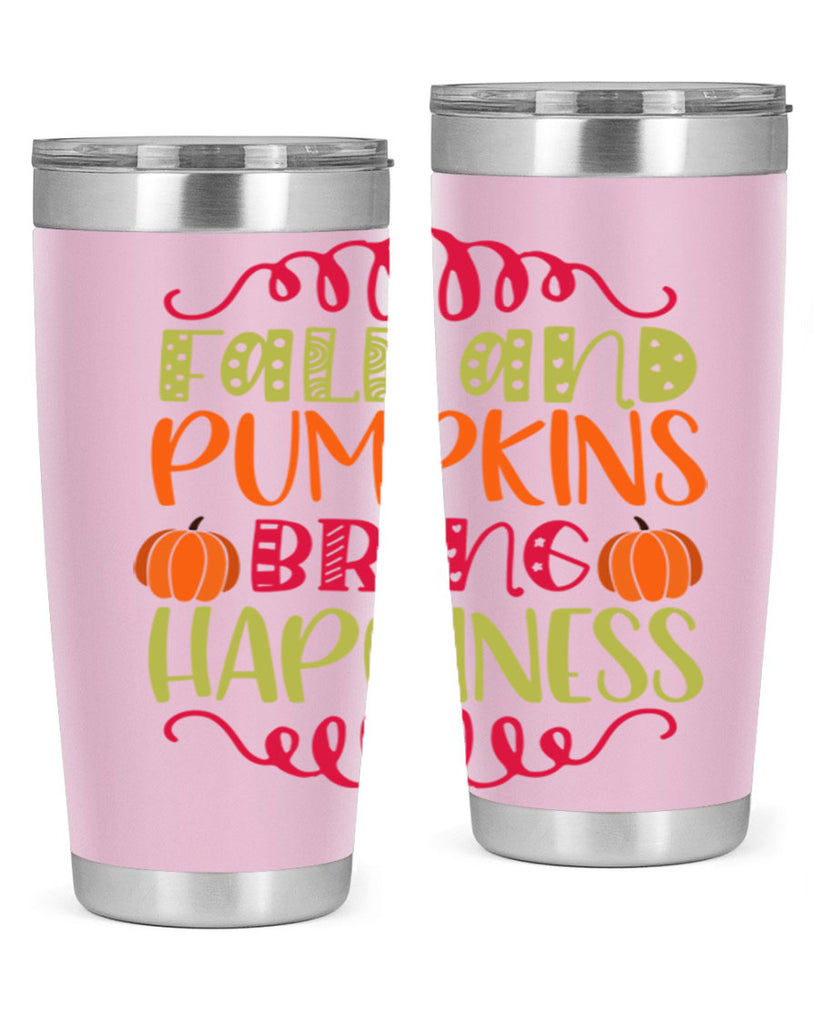 Fall and Pumpkins bring Happiness 86#- fall- Tumbler