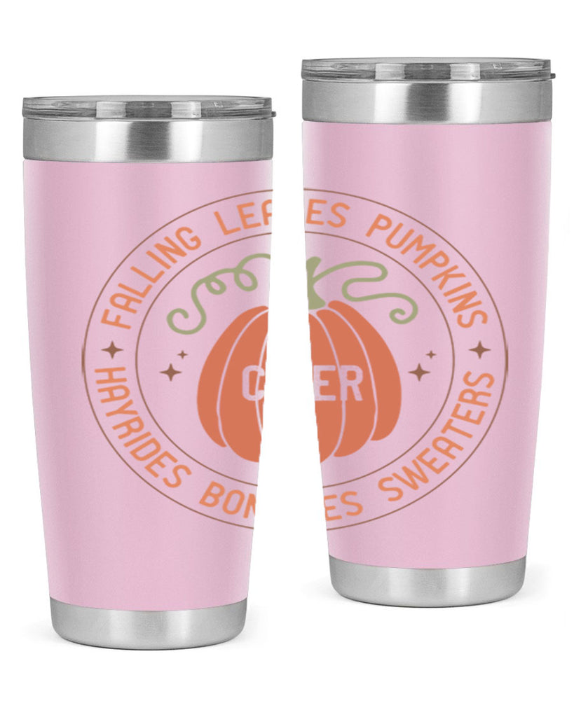 Falling Leaves Pumpkins Cider Hayrides Bonfires Sweaters 168#- fall- Tumbler