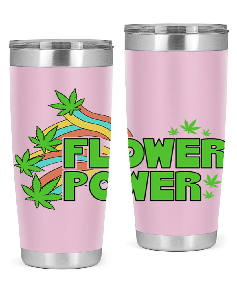 Flower Power Cannabis leaf 86#- marijuana- Tumbler