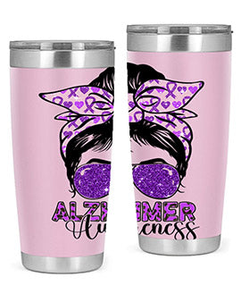 Girl Warrior Alzheimer Awareness 153#- alzheimers- Tumbler