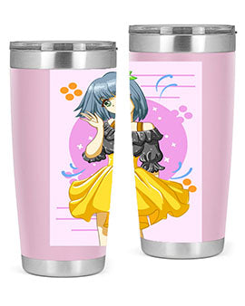 Happy and funny girl with black yellow dress in summer 41#- anime- Tumbler