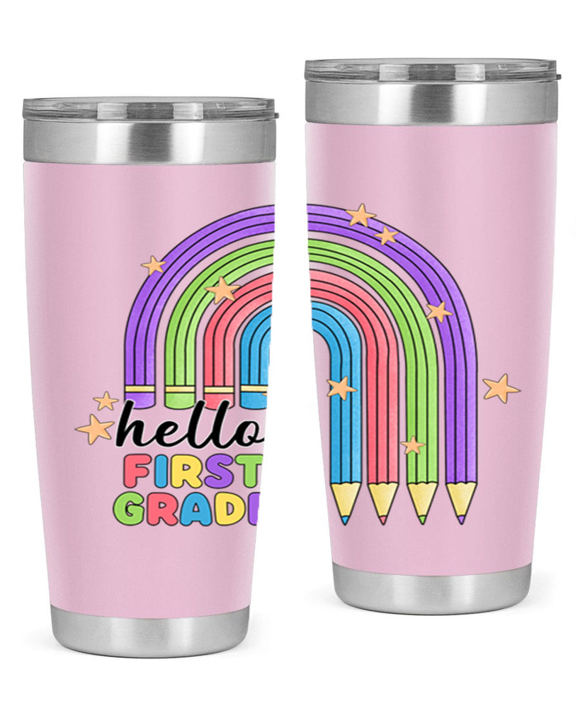 Hello 1st Grade Pencil Rainbow 14#- 1st grade- Tumbler