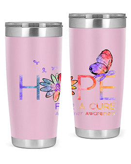 Hope For A Cure Alzheimer Awareness Flower 162#- alzheimers- Tumbler