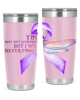 I Will Never Forge Alzheimer Awareness 179#- alzheimers- Tumbler