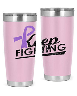 Keep Fighting Alzheimers Epilepsy Warrior Awareness Ribbon 190#- alzheimers- Tumbler