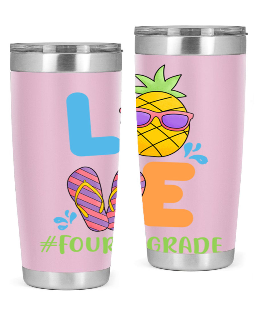 LOVE 4th Grade Summer Pineapple 18#- 4th  grade- Tumbler