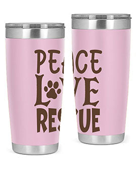 Peace Love Rescue Style 23#- cat- Tumbler