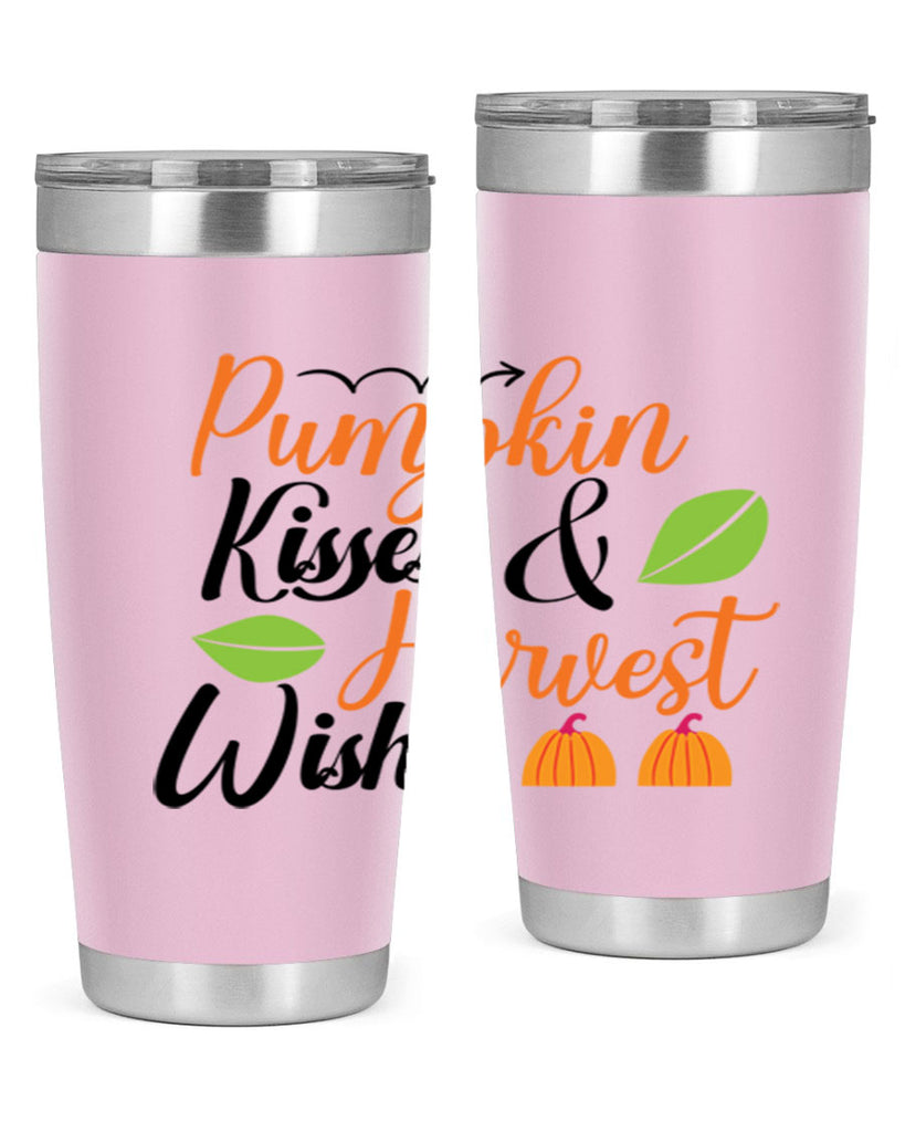 Pumpkin Kisses Harvest Wishes 523#- fall- Tumbler