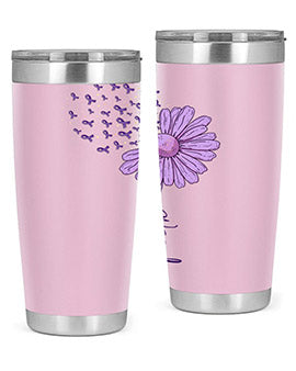 Purple Daisy Faith AlzheimerS Awareness 209#- alzheimers- Tumbler