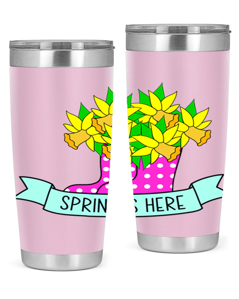 Spring is here daffodil rainboots442#- spring- Tumbler