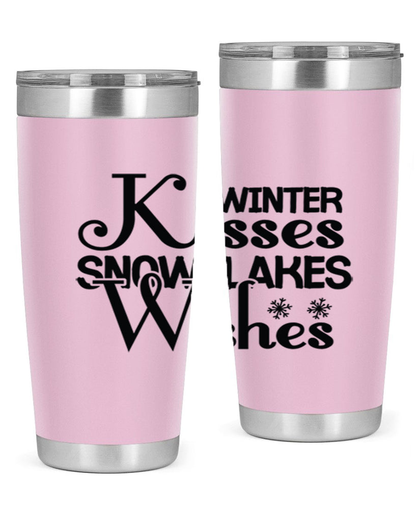 Winter Kisses Snowflakes Wishes 521#- winter- Tumbler