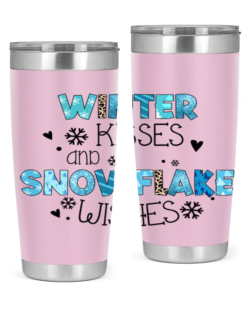 Winter kisses and snowflake wishes 571#- winter- Tumbler