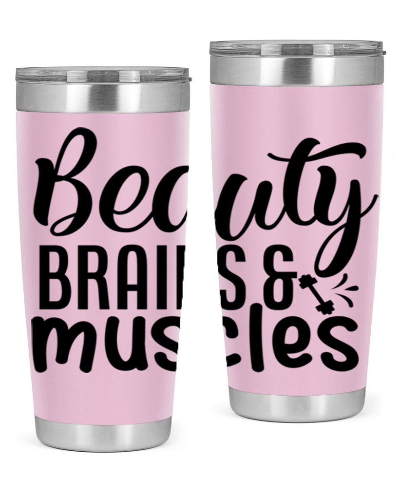 beauty brains muscles 51#- gym- Tumbler