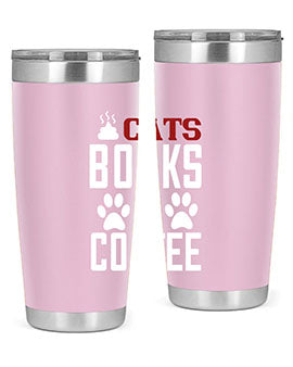 cats books and coffee Style 38#- cat- Tumbler