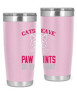 cats leave paw prints on your heart Style 39#- cat- Tumbler