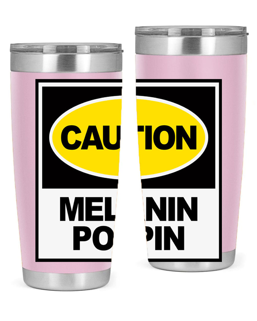 caution melanin poppin 188#- black words phrases- Cotton Tank