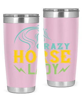 crazy horse lady Style 10#- horse- Tumbler