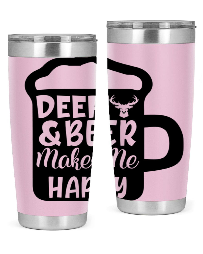 deer and beer makes me happy 17#- hunting- Tumbler