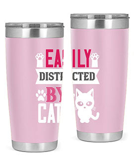 easily distracted by cats Style 47#- cat- Tumbler