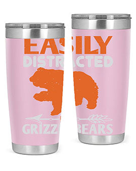 easily distracted by grizzly bears 10#- Bears- Tumbler