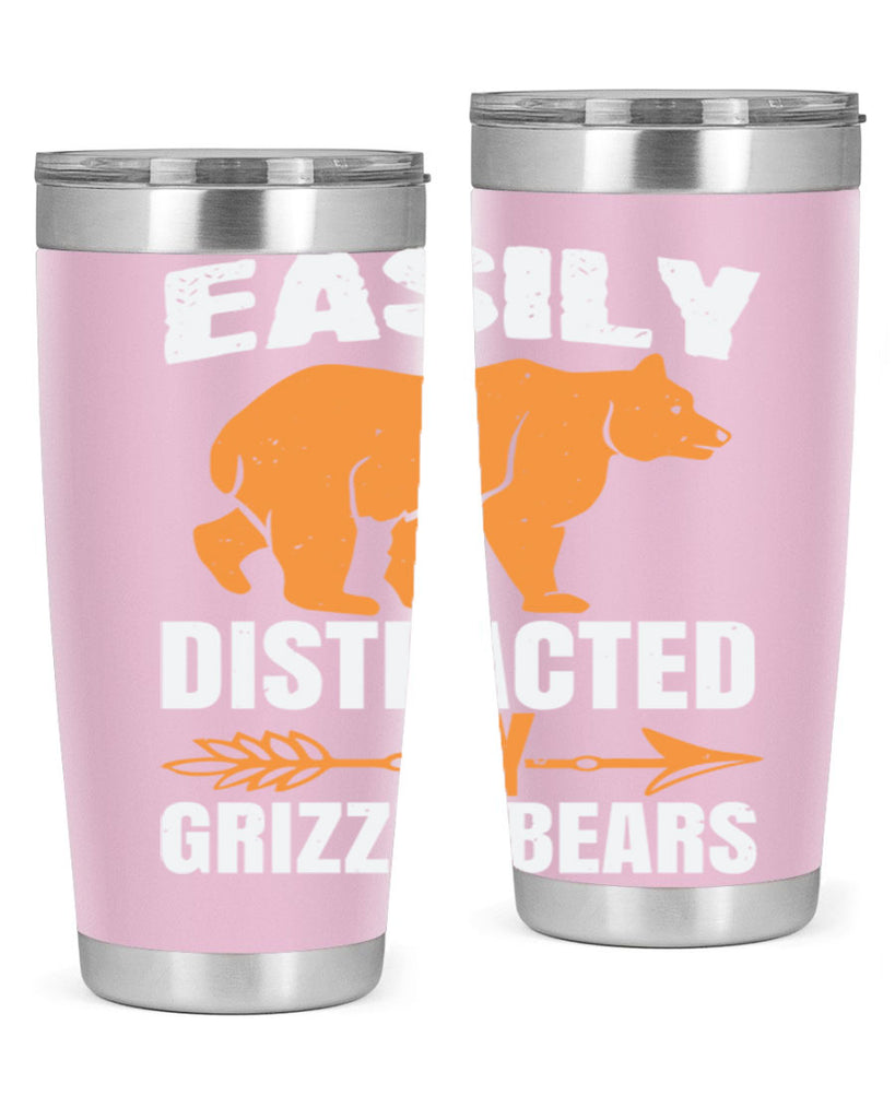 easily distracted by grizzly bears 1#- Bears- Tumbler