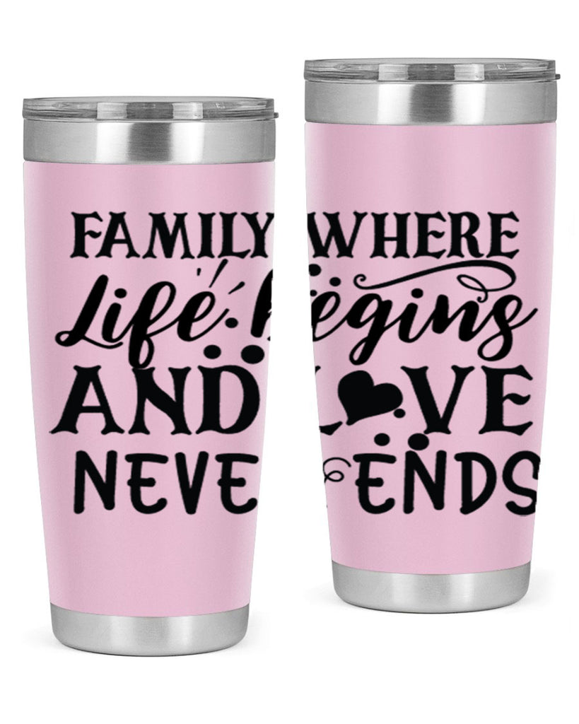 family where life begins and love never ends 33#- family- Tumbler