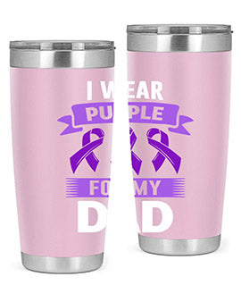 i wear purple for dad 169#- alzheimers- Tumbler