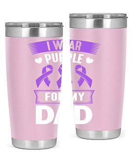 i wear purple for dad 170#- alzheimers- Tumbler