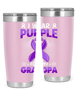 i wear purple for grandpa 172#- alzheimers- Tumbler