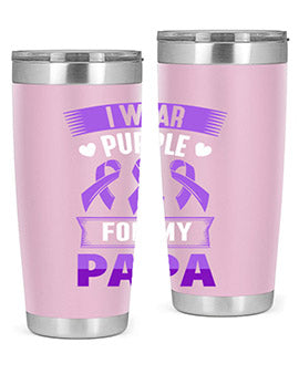 i wear purple for papa 174#- alzheimers- Tumbler