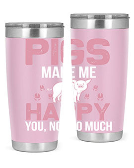 pigs make me happy Style 35#- pig- Tumbler