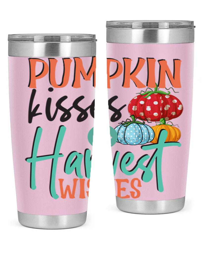 pumpkin kisses harvest wishes 526#- fall- Tumbler