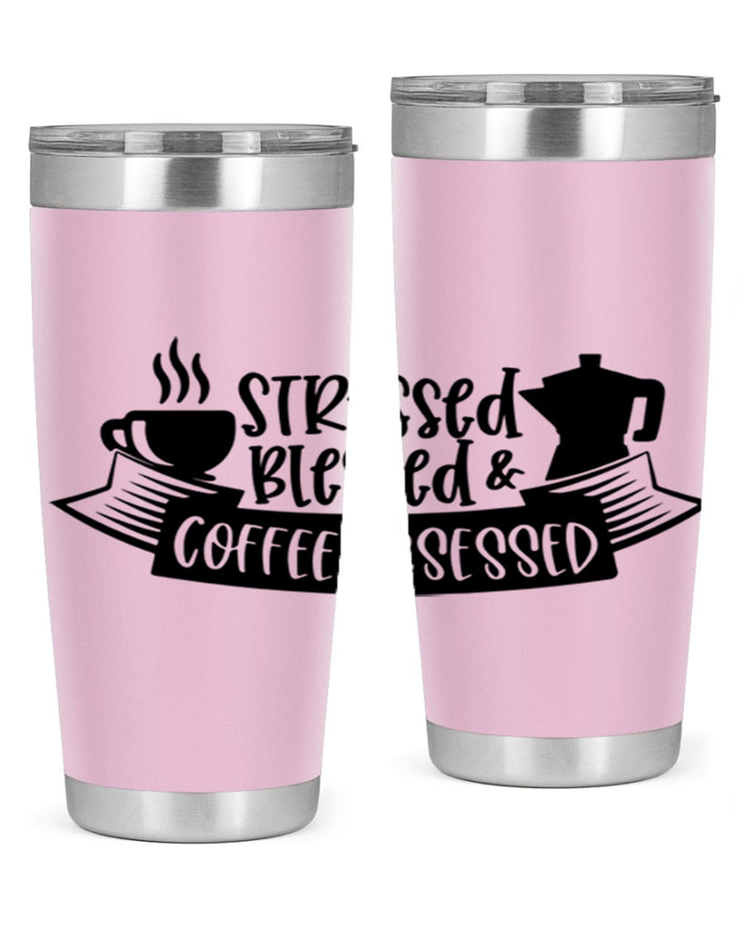 stressed blessed coffee obsessed 27#- coffee- Tumbler