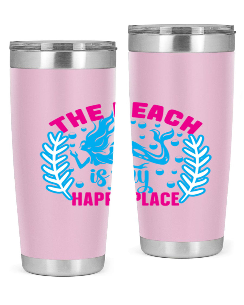 the beach is my happy place 626#- mermaid- Tumbler