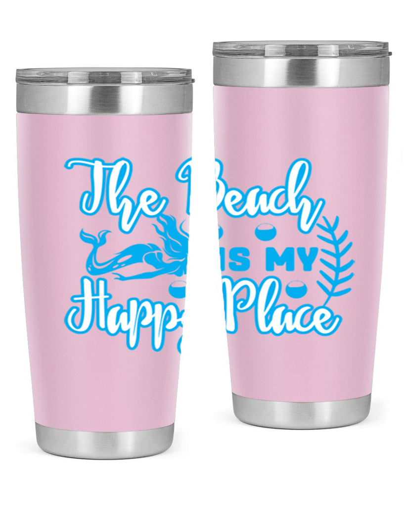 the beach is my happy place 627#- mermaid- Tumbler