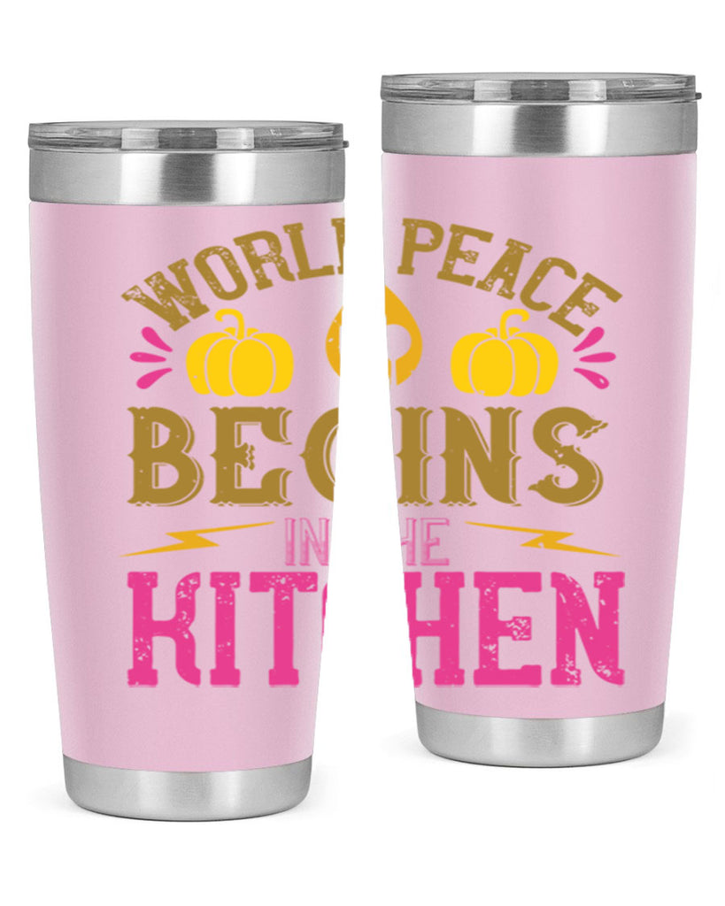 world peace begins in the kitchen 7#- vegan- Tumbler