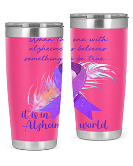 AlzheimerS Awareness Purple Ribbon 17#- alzheimers- Tumbler