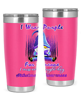 Alzheimers Awareness Products I Wear Purple Ribbon Gnome 22#- alzheimers- Tumbler