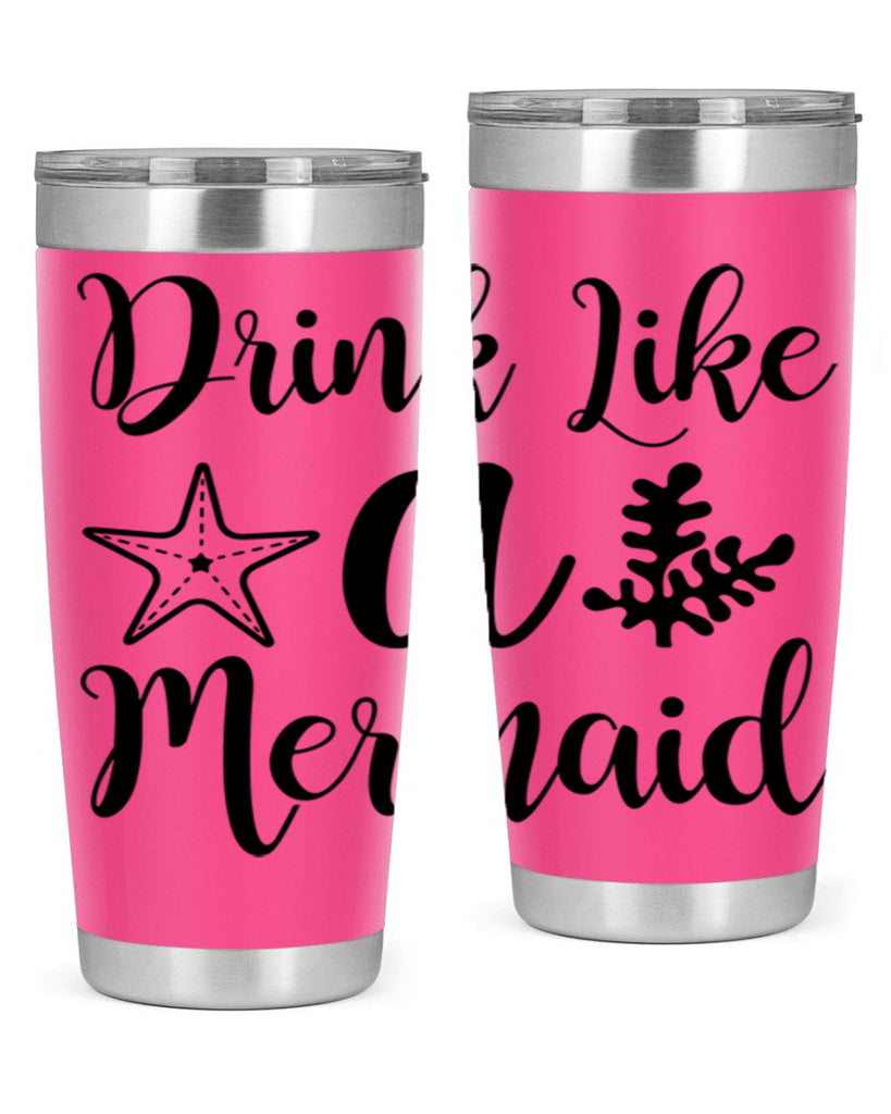 Drink like a mermaid 149#- mermaid- Tumbler