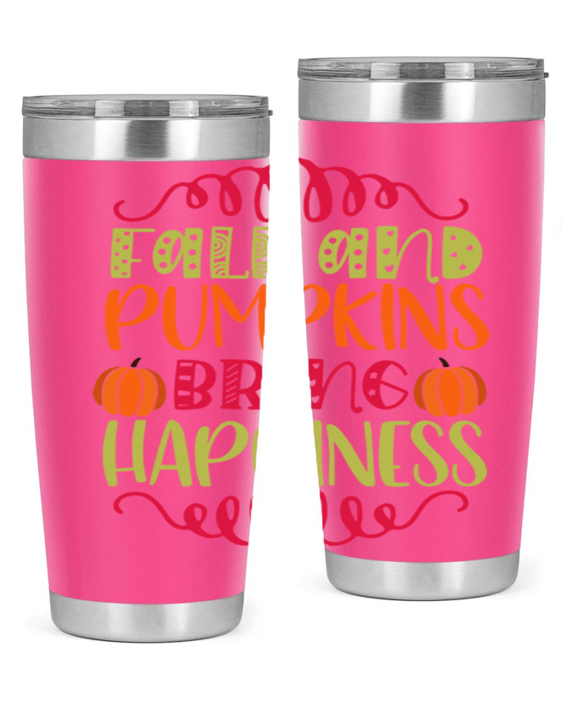 Fall and Pumpkins bring Happiness 86#- fall- Tumbler