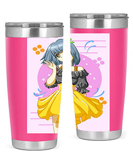 Happy and funny girl with black yellow dress in summer 41#- anime- Tumbler